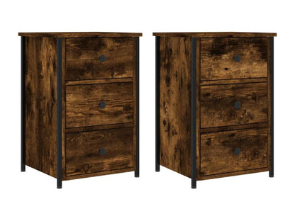 Tables de chevet 2 pcs chêne fumé 40x36x60 bois d'ingénierie VVBM93795