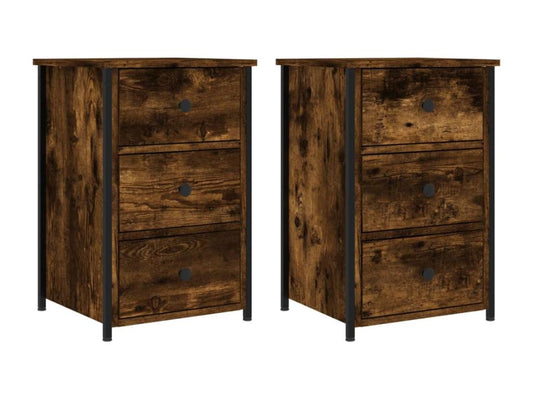 Tables de chevet 2 pcs chêne fumé 40x36x60 bois d'ingénierie VVBM93795
