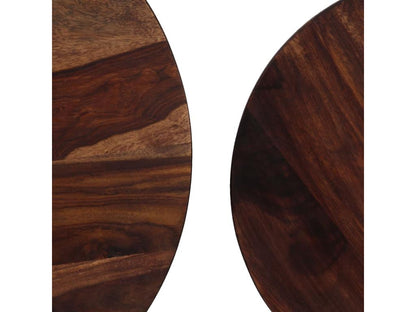 Ensemble de table basse 2 pièces Bois de Sesham massif 60x35 cm LODE57248
