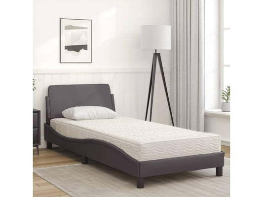 Lit avec matelas gris 90x200 cm similicuir IZWB75664
