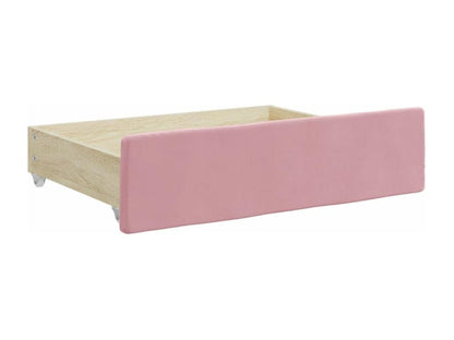 Lit de jour avec gigogne et tiroirs rose 80x200 cm velours HFGD75659