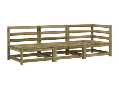 Canapé de jardin 3 places bois de pin imprégné RNLM12737