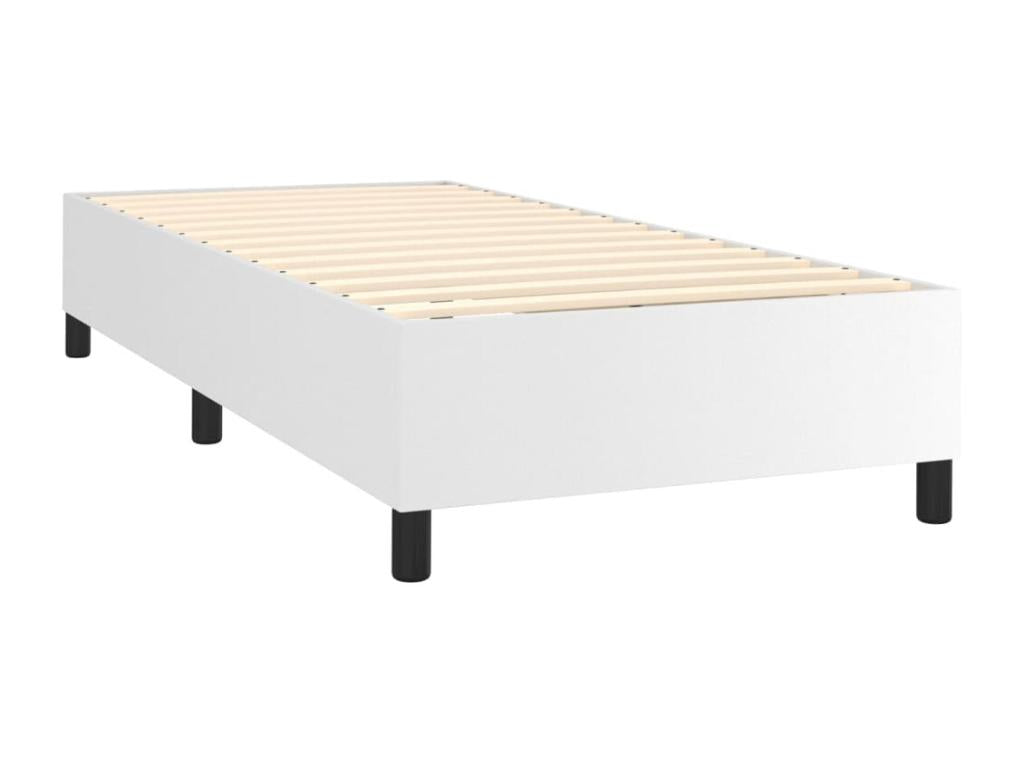 Lit à sommier tapissier avec matelas Blanc 80x200 cm Similicuir XHAP53210