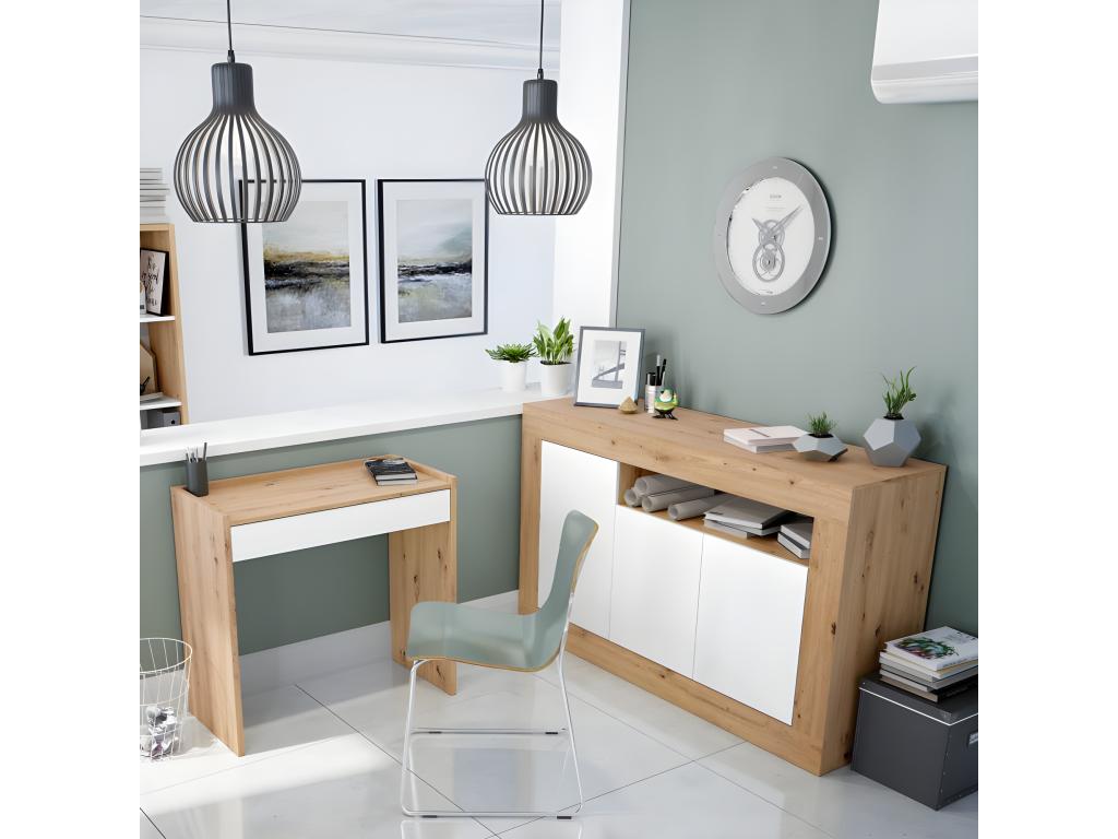 Buffet 3 portes et un compartiment de rangement L139 cm - Chezlova IMBS72322