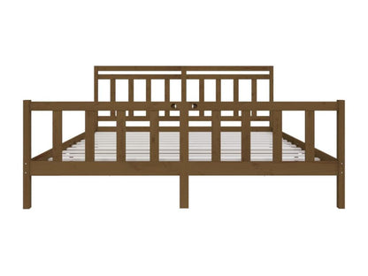 Cadre de lit Marron miel Bois massif 200x200 cm FKWO53563
