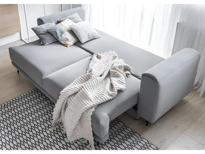 Canapé 3/4 places convertible et espace de rangement - bleu - en tissu de qualité Chezlova XGRV21981