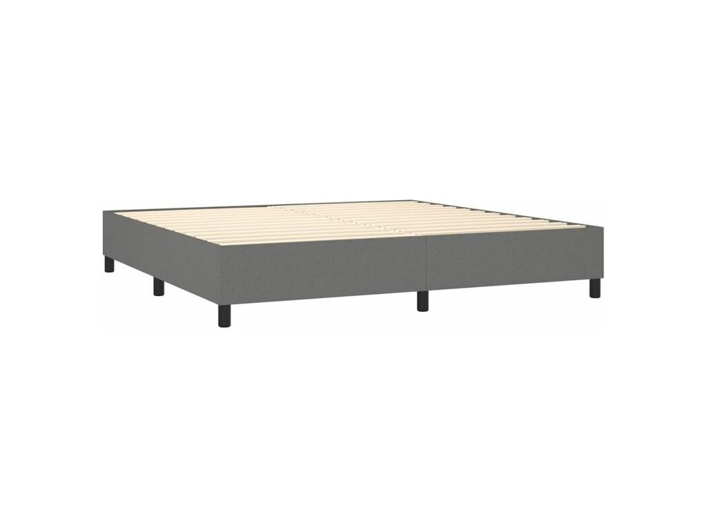 Sommier à Chezlova de lit matelas LED Gris foncé 200x200 Tissu WTUY42061