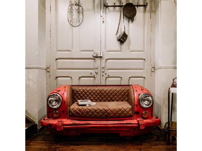 Canapé voiture en métal rouge 157x68x68 UVBT11181