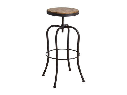 Tabouret haut pivotant en métal et bois WDBD66855
