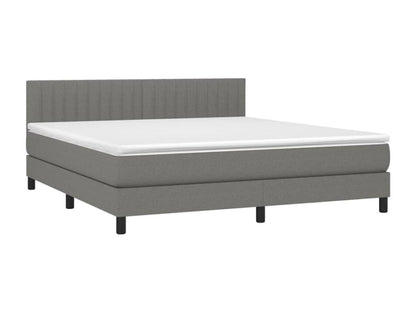 Sommier à Chezlova de lit avec matelas Gris foncé 180x200cm Tissu NNEV32187