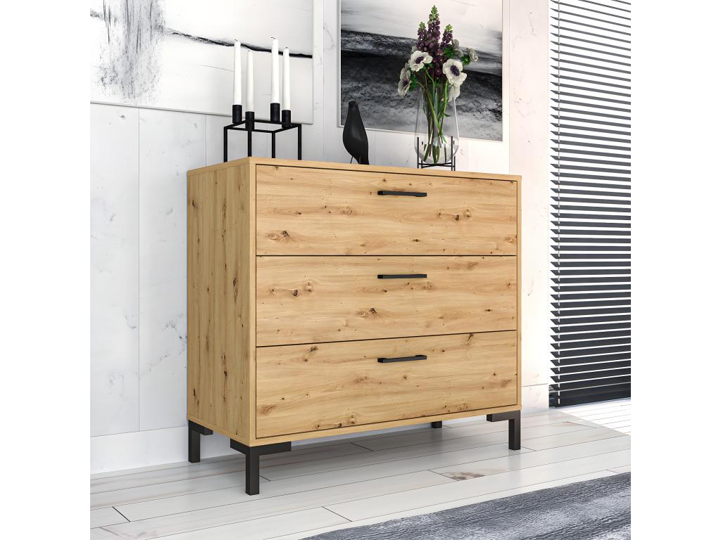 Commode 3 tiroirs Chezlova Bois JCTV66064