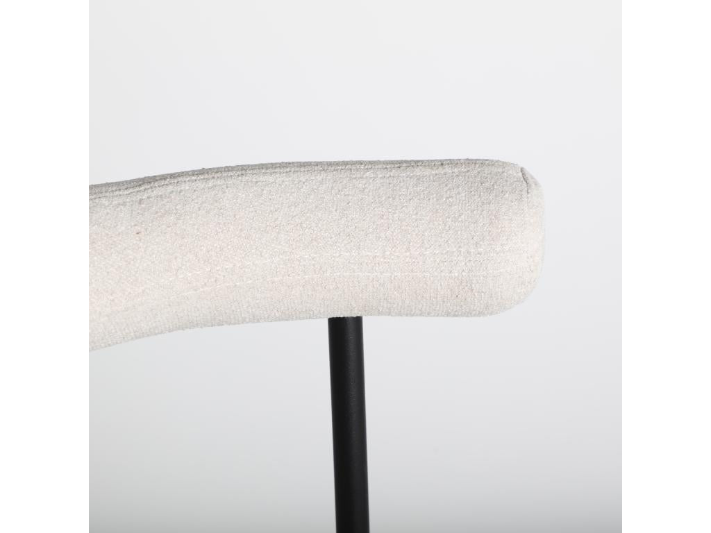 Tabouret en polyester blanc cassé 54x53x95 cm - lot de 2 PSDG69152