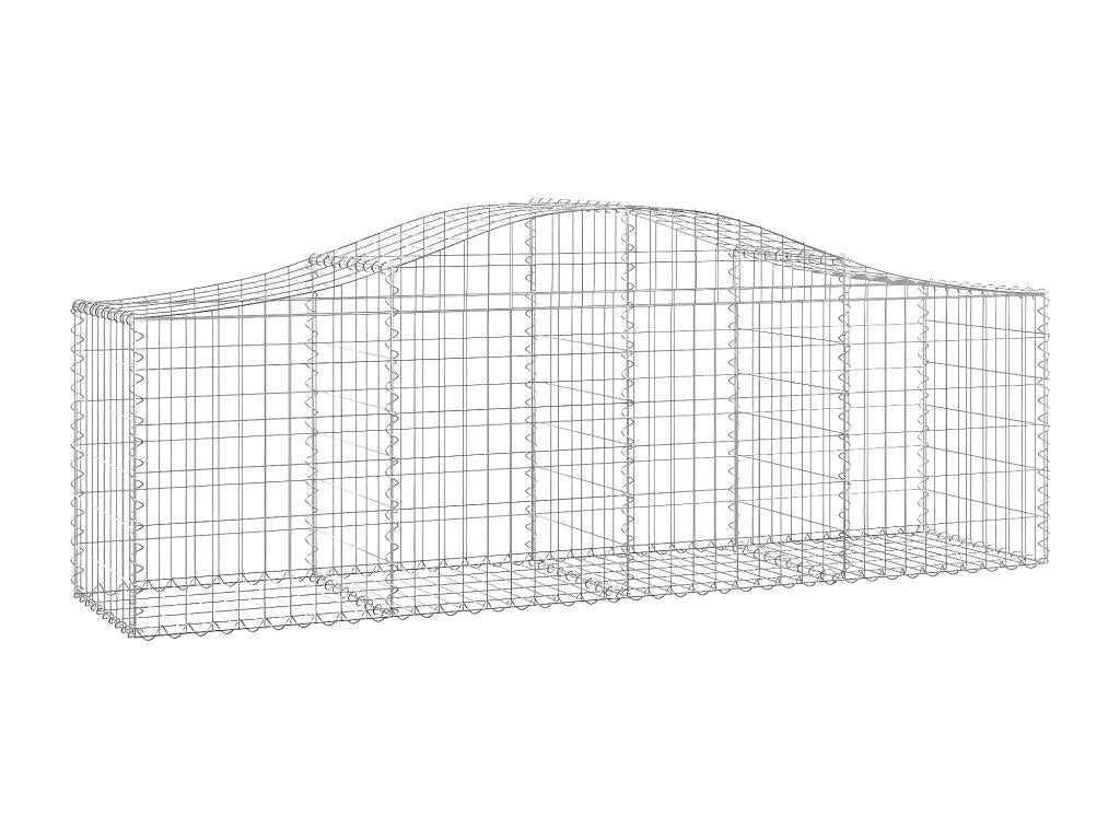 Paniers à gabions arqués 2 pièces 200x50x60/80 cm Fer renforcé PJVA13048