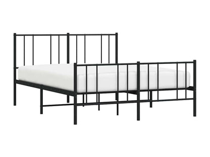 Cadre de lit métal sans matelas avec pied de lit noir 150x200cm SHEM87640