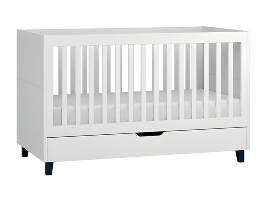 Chambre complète lit bébé évolutif - commode à langer - armoire Simple Blanc TKLK58295