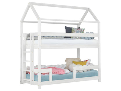 Lit cabane superposé 90x200 sommier inclus Chezlova Blanc OVFP43090