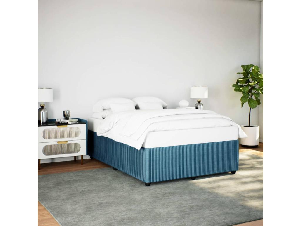 Cadre de lit sans matelas bleu 140x200 cm velours LFHX06644