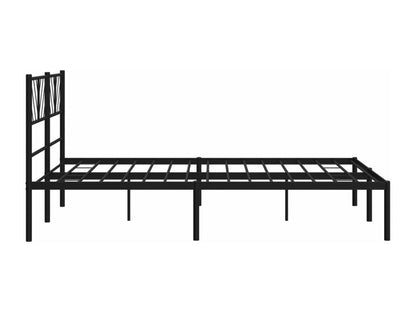 Cadre de lit métal avec tête de lit noir 140x190 cm PTLD60110