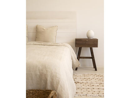 Tête de lit en bois de pin couleur blanche décapé 160x80cm - Chezlova LUUD67184