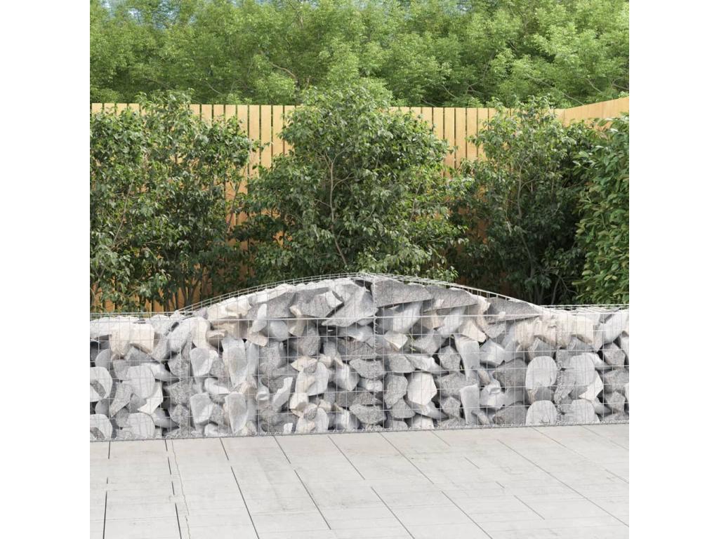 Paniers à gabions arqués 5 pcs 400x50x60-80 Fer renforcé AUUT28027