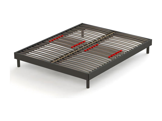 Sommier Chezlova avec curseurs réglables – Gris Anthracite - 140x200 cm FRGK95371