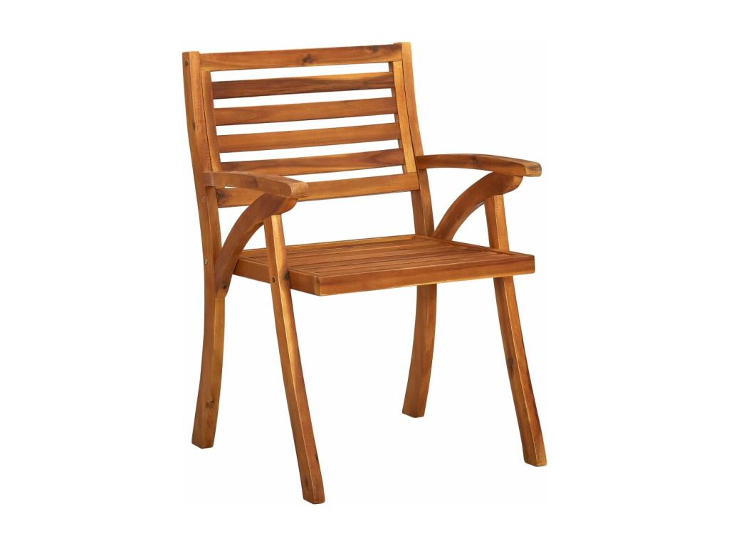 Chaises à dîner de jardin avec coussins 3 pièces Chezlova massif VNVQ97201