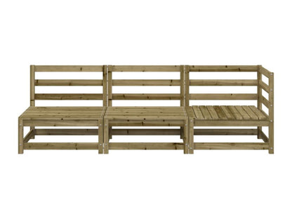 Canapé de jardin 3 places bois de pin imprégné RNLM12737