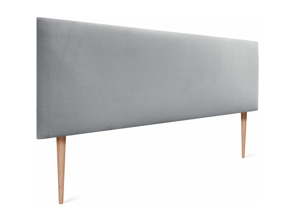 Chezlova Tête de Lit Velours Lisse 150x115 avec Pieds de Lit 150/160 - Gris Clair YXVM04605