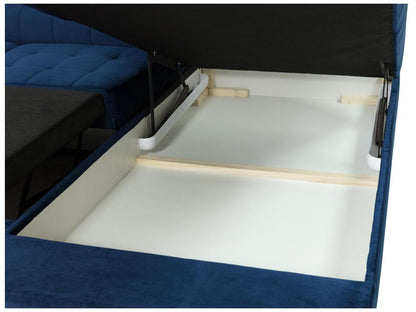 Canapé d'angle Chezlova 207 Brun clair Fonction de couchage Boîte de literie 264x203cm HYRC42046