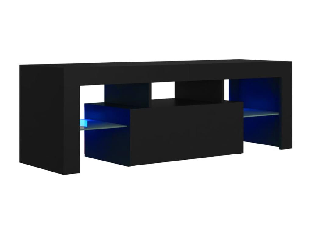 Meuble TV avec Chezlovaères LED noir 120x35x40 cm DZAZ87086