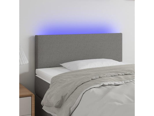 Tête de lit à LED Gris foncé 100x5x78/88 cm Tissu XKKI96769