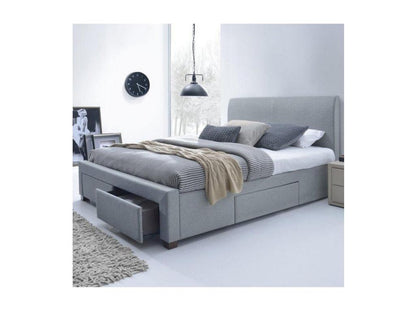 Lit moderne gris 160 / 180x200cm avec sommier Chezlova - 180cm x 200cm HSRZ22992