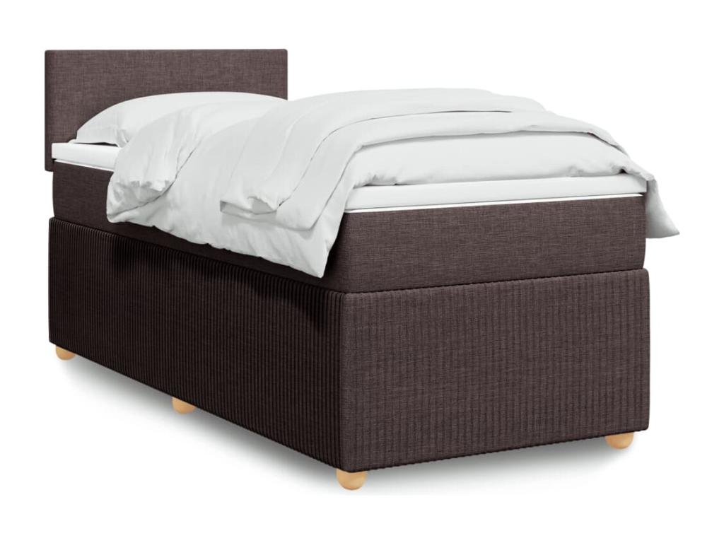Sommier à Chezlova de lit avec matelas Marron foncé 90x190 cm QTXT58539
