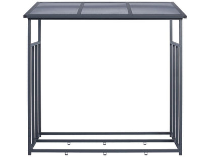 Abri bûche bois de chauffage étagère stockage bois de cheminée 185x185x70 cm NNLW26843