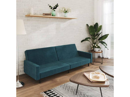 Canapé-lit à 2 places Bleu Velours BXGR41053