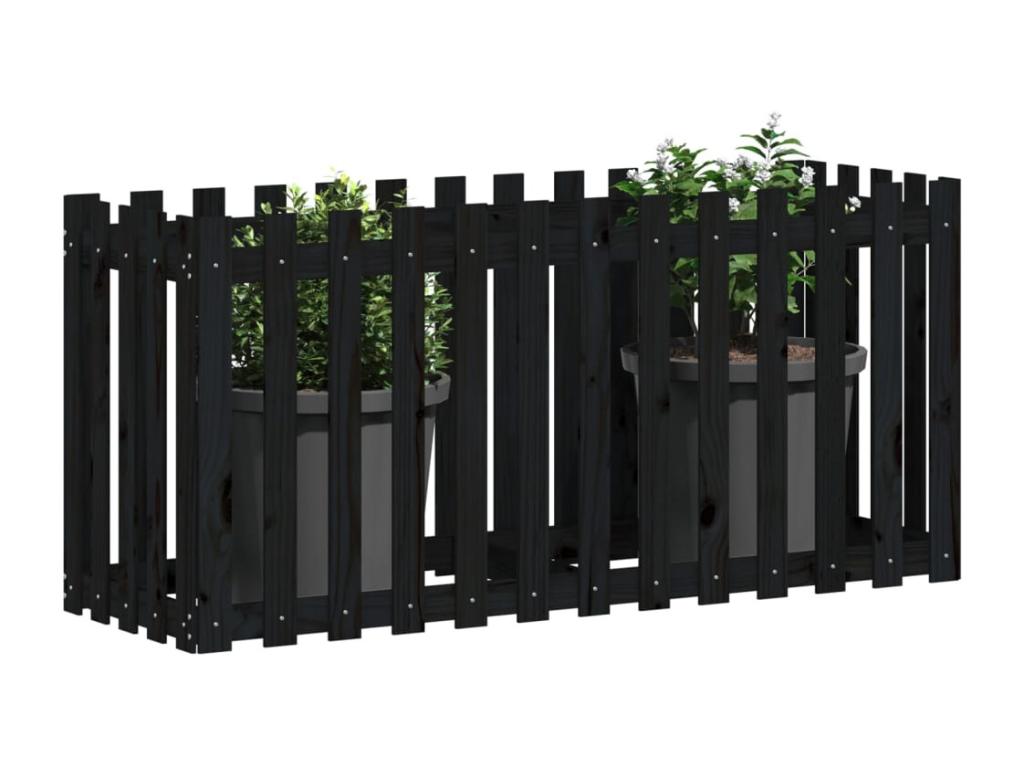 Lit surélevé de jardin design de clôture 150x50x70 pin massif BEYW86811