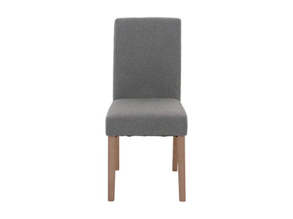 Lot de 2 chaises de salle à manger dossier haut en tissu bouclé gris pieds en bois clairs 04 0007320 VZPN89519