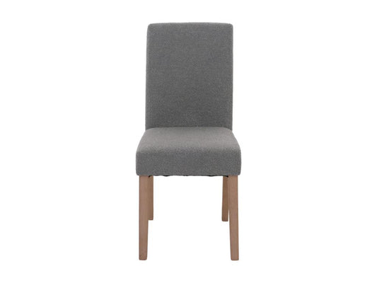 Lot de 2 chaises de salle à manger dossier haut en tissu bouclé gris pieds en bois clairs 04 0007320 VZPN89519