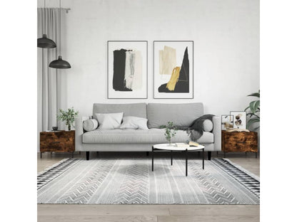 Tables basses 2 pcs chêne fumé 50x50x40 bois d'ingénierie XMDB65913