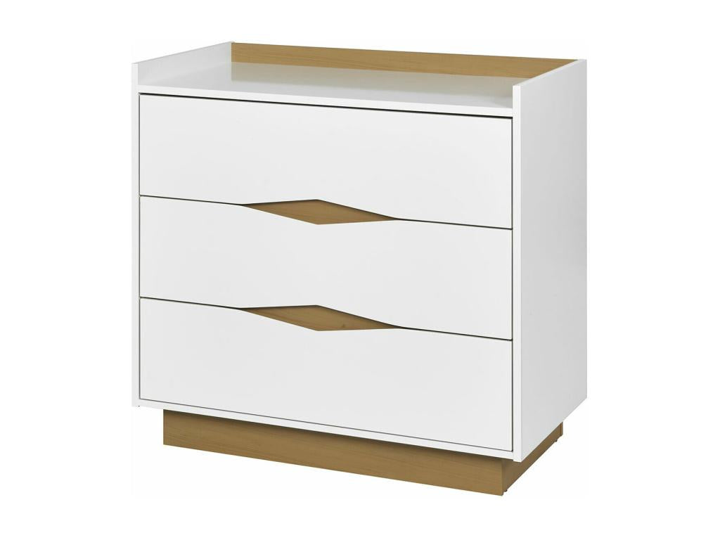 Commode panneaux de fibres blanc et bois Chezlova BSUQ90620