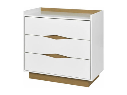 Commode panneaux de fibres blanc et bois Chezlova BSUQ90620