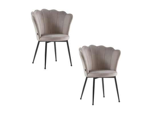 Lot de 2 chaises Domopure en velours Domopure pieds métal noir IVHP21749