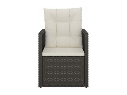 Fauteuil de jardin avec coussins Noir Résine tressée TPMX00591