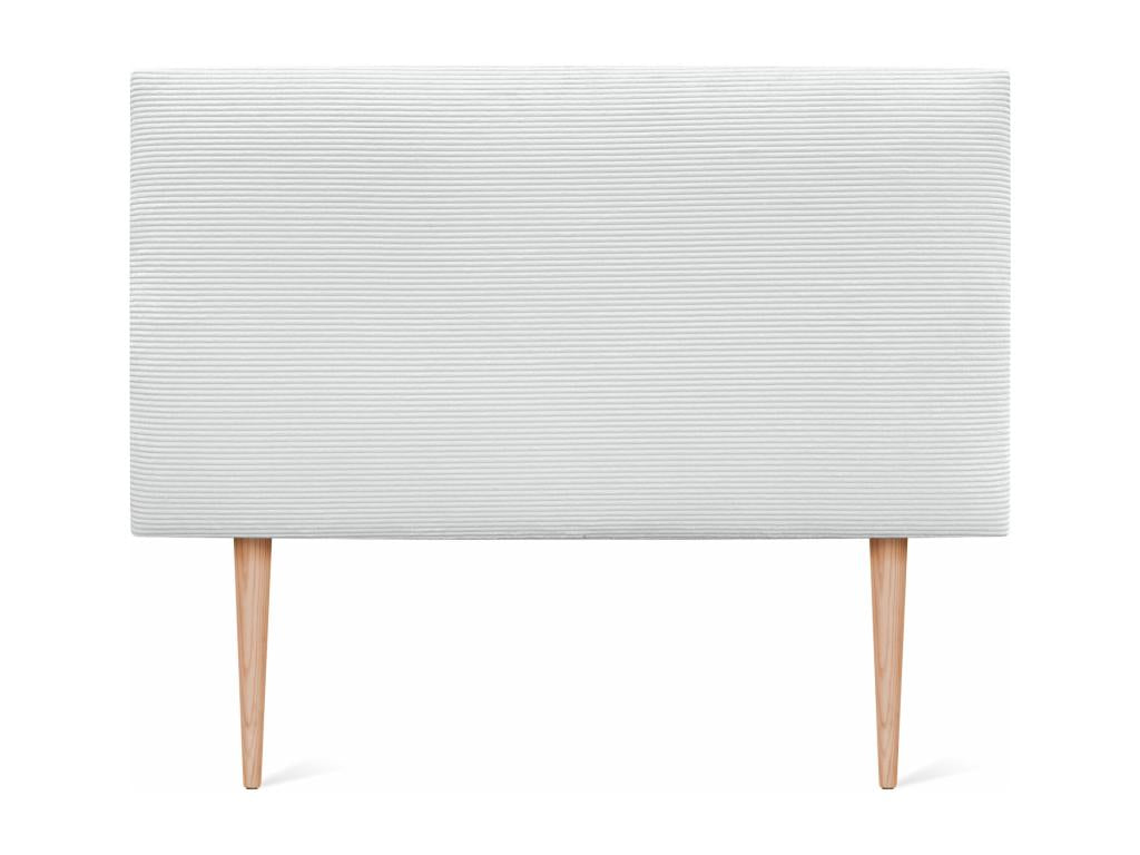 Chezlova Tête de Lit Velours Côtelé Uni 90x105 avec Pieds de Lit 80/90 - Blanc ZGZJ68476