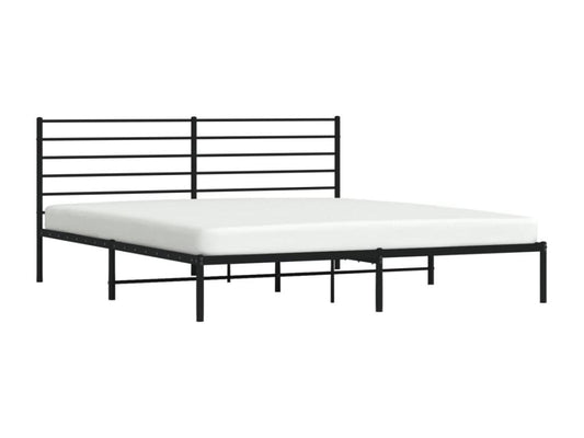 Cadre de lit métal avec tête de lit noir 180x200 EOIA35770