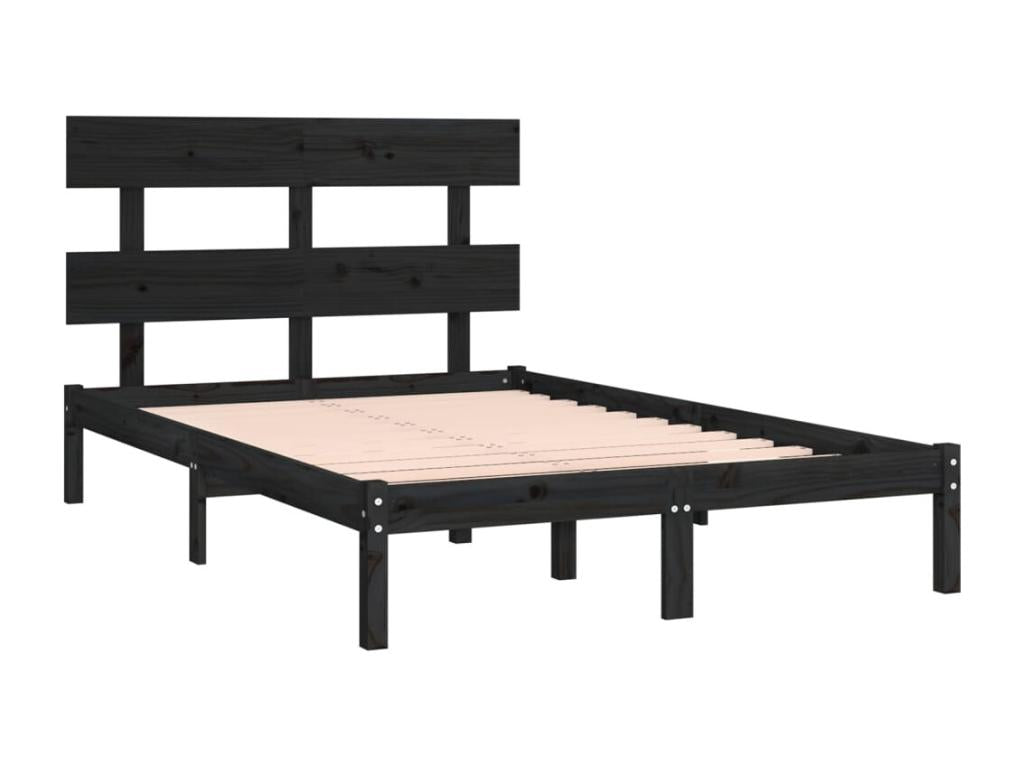 Lit Noir Bois de pin massif 200x200 IHPX05601