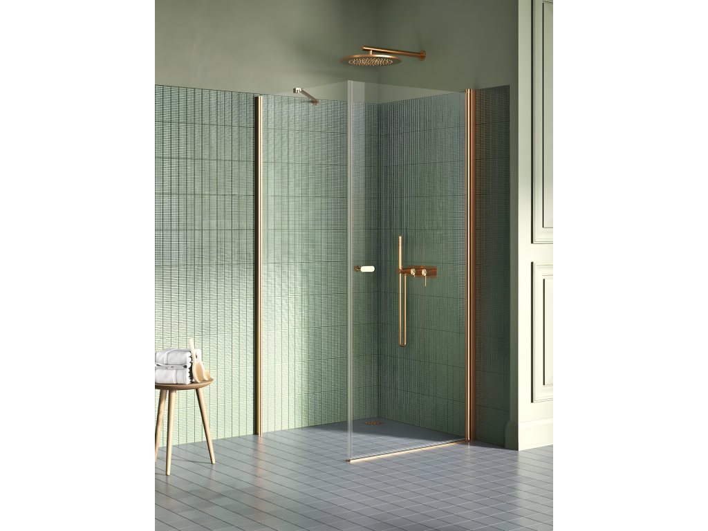 Cabine de douche pivotante 90x70 cm cuivre brossé Chezlova COPPER BRUSHED MEGH18069