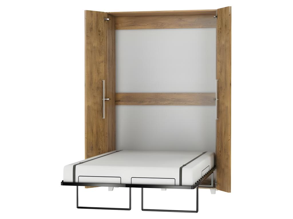 Armoire Lit escamotable Vertical 120x200 cm Ou Domopure avec porte Lit Rabattable Lit Mural Todor VSQP81605