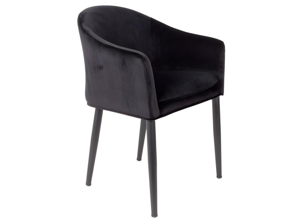 Chezlova - Fauteuil de table design en velours Couleur - Noir REKI38872