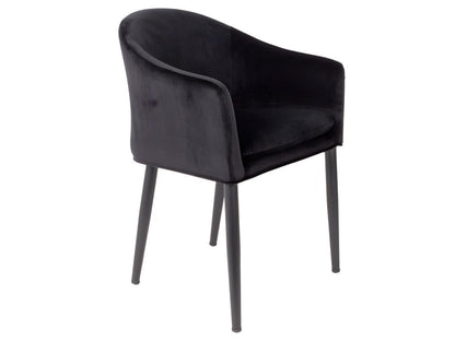 Chezlova - Fauteuil de table design en velours Couleur - Noir REKI38872